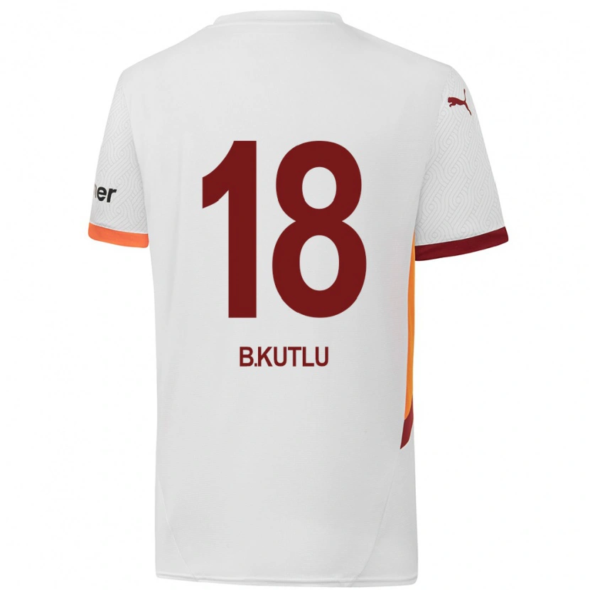 Danxen Kobiety Berkan Kutlu #18 Biały Żółty Czerwony Wyjazdowa Koszulka 2024/25 Koszulki Klubowe