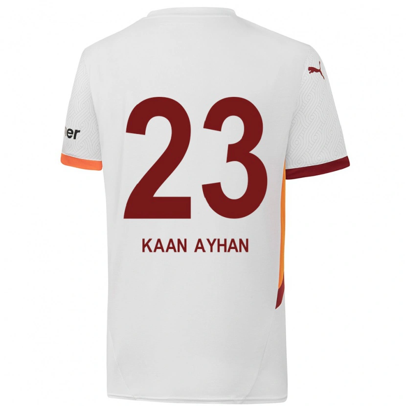 Danxen Kobiety Kaan Ayhan #23 Biały Żółty Czerwony Wyjazdowa Koszulka 2024/25 Koszulki Klubowe