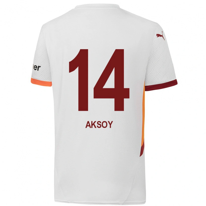 Danxen Kobiety Berkan Aksoy #14 Biały Żółty Czerwony Wyjazdowa Koszulka 2024/25 Koszulki Klubowe