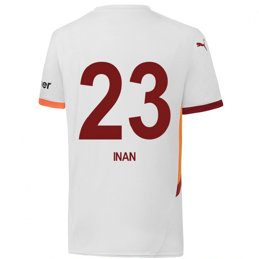 Danxen Kobiety Müge İnan #23 Biały Żółty Czerwony Wyjazdowa Koszulka 2024/25 Koszulki Klubowe