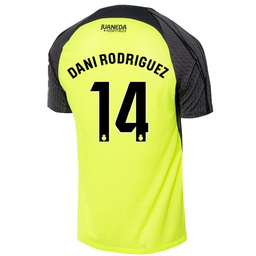 Danxen Kobiety Dani Rodríguez #14 Fluorescencyjny Zielony Czarny Wyjazdowa Koszulka 2024/25 Koszulki Klubowe