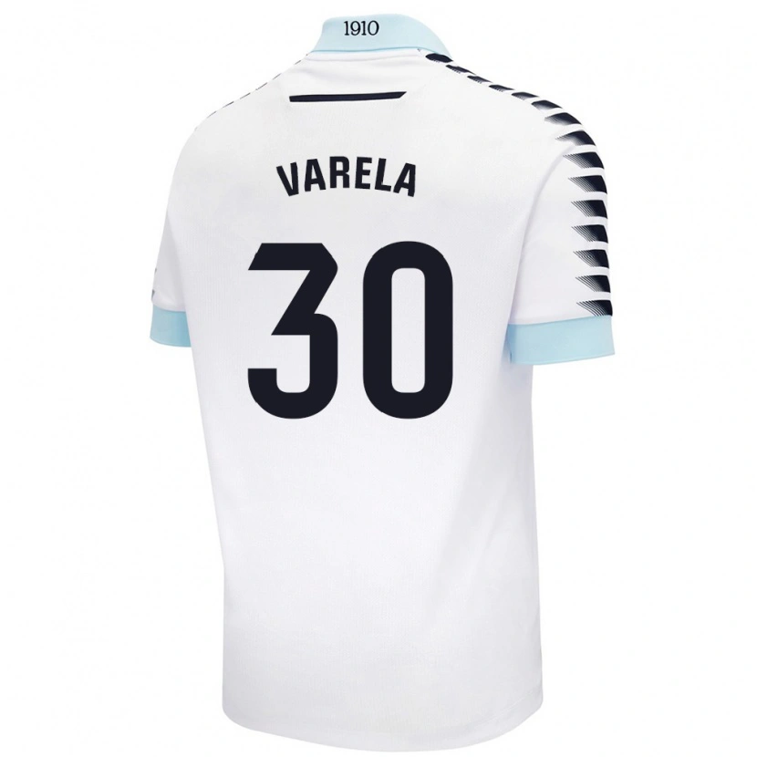 Danxen Kobiety Brandon Varela #30 Biały Niebieski Wyjazdowa Koszulka 2024/25 Koszulki Klubowe