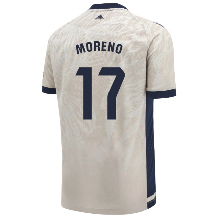 Danxen Kobiety Pablo Moreno #17 Jasnoszary Wyjazdowa Koszulka 2024/25 Koszulki Klubowe