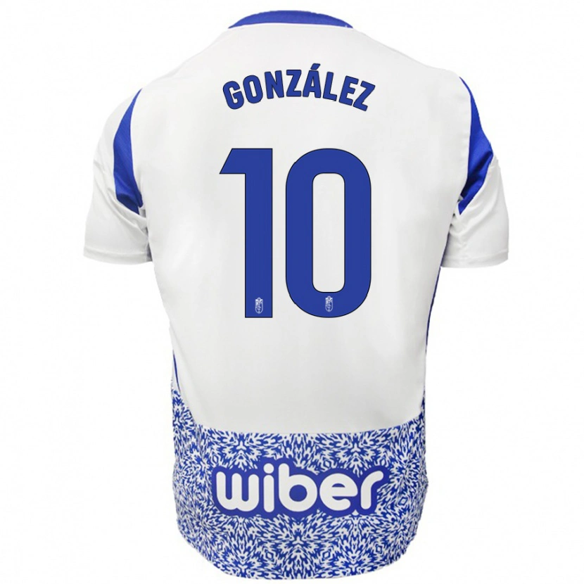 Danxen Kobiety Mario González #10 Biały Niebieski Wyjazdowa Koszulka 2024/25 Koszulki Klubowe