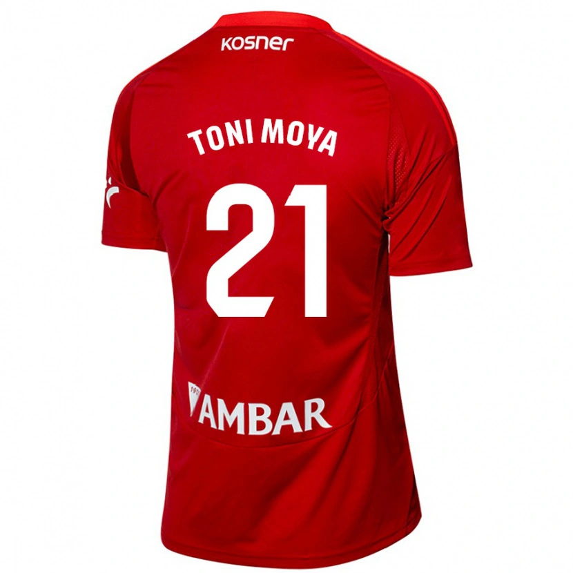 Danxen Kobiety Toni Moya #21 Biały Niebieski Wyjazdowa Koszulka 2024/25 Koszulki Klubowe