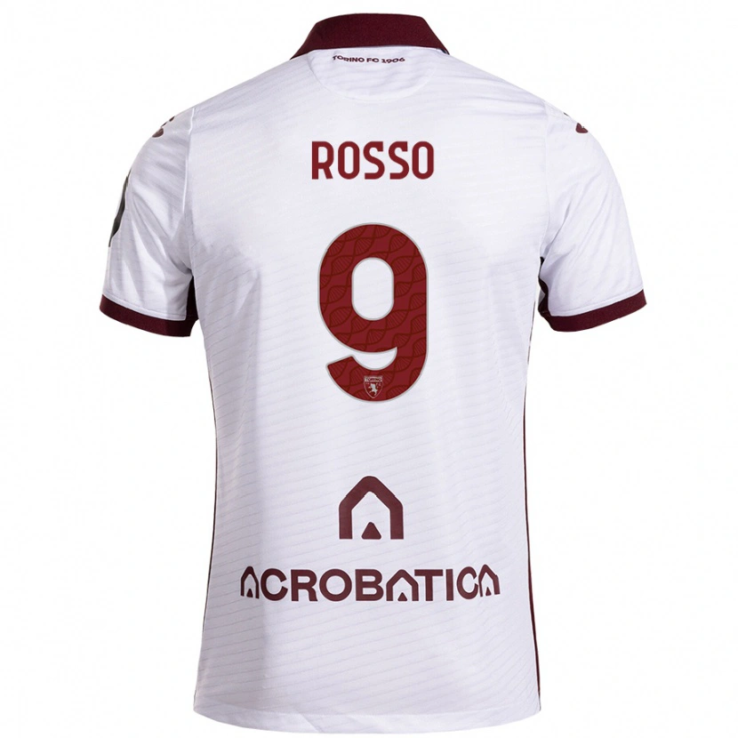 Danxen Kobiety Eleonora Rosso #9 Biały Kasztanowy Wyjazdowa Koszulka 2024/25 Koszulki Klubowe