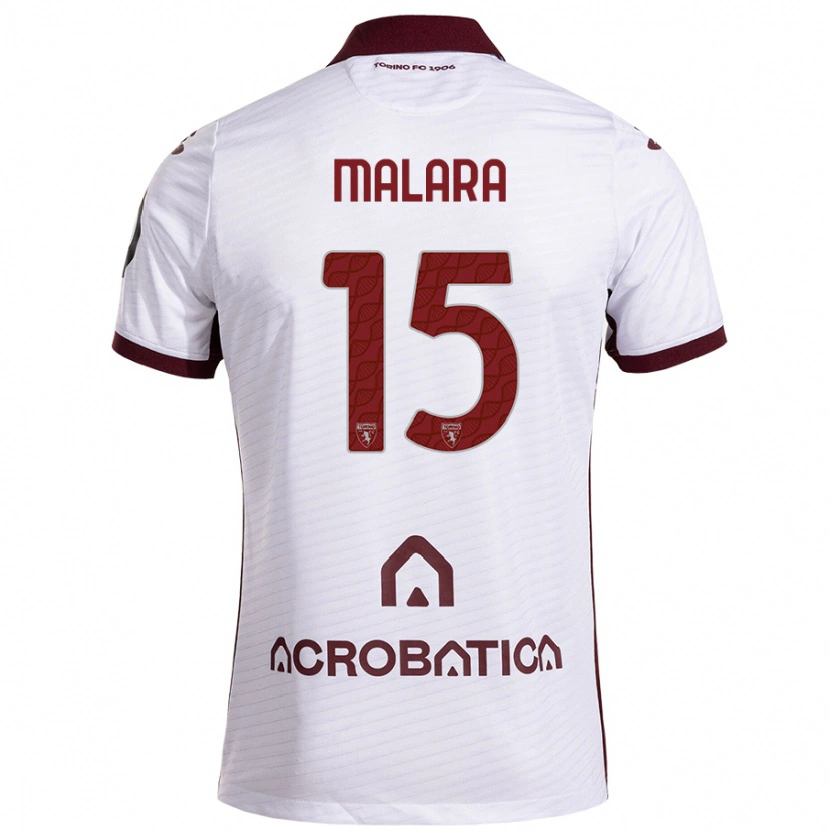 Danxen Kobiety Sara Malara #15 Biały Kasztanowy Wyjazdowa Koszulka 2024/25 Koszulki Klubowe