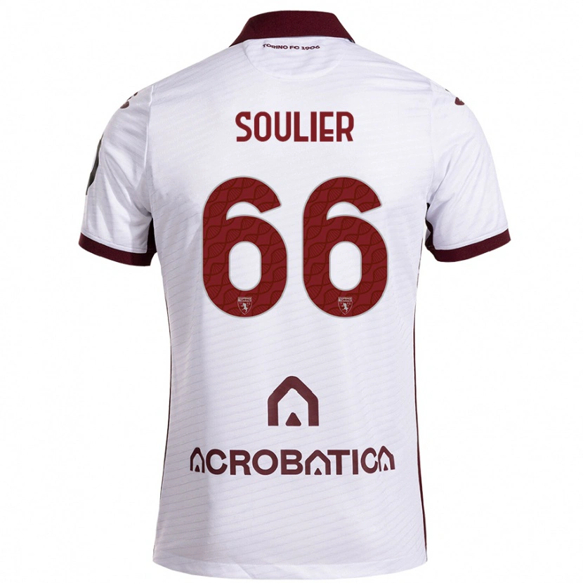 Danxen Kobiety Evan Soulier #66 Biały Kasztanowy Wyjazdowa Koszulka 2024/25 Koszulki Klubowe