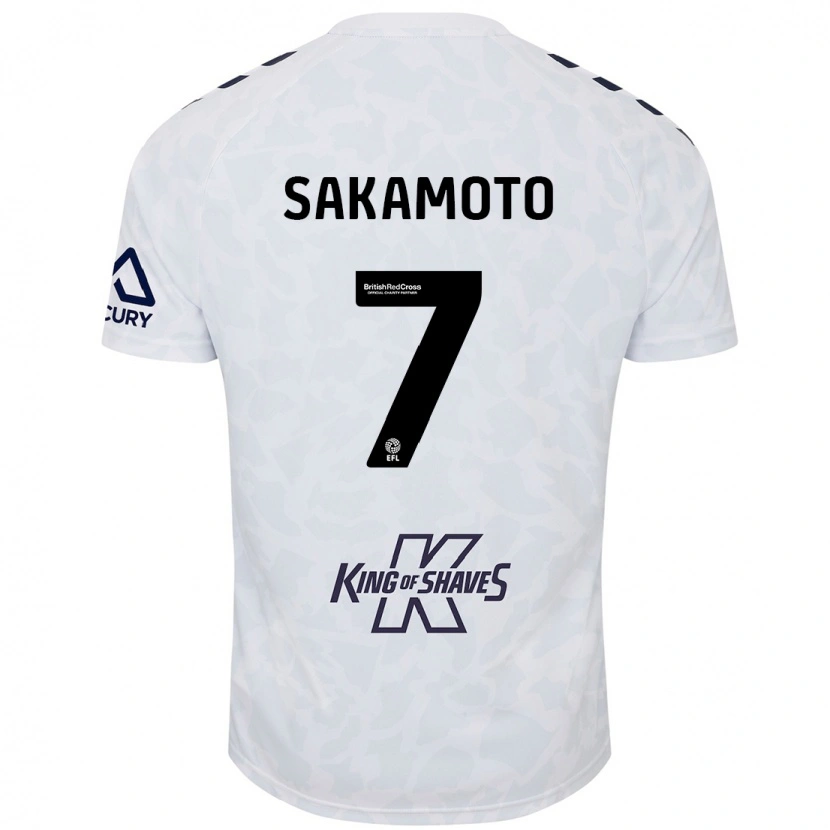 Danxen Kobiety Tatsuhiro Sakamoto #7 Biały Wyjazdowa Koszulka 2024/25 Koszulki Klubowe