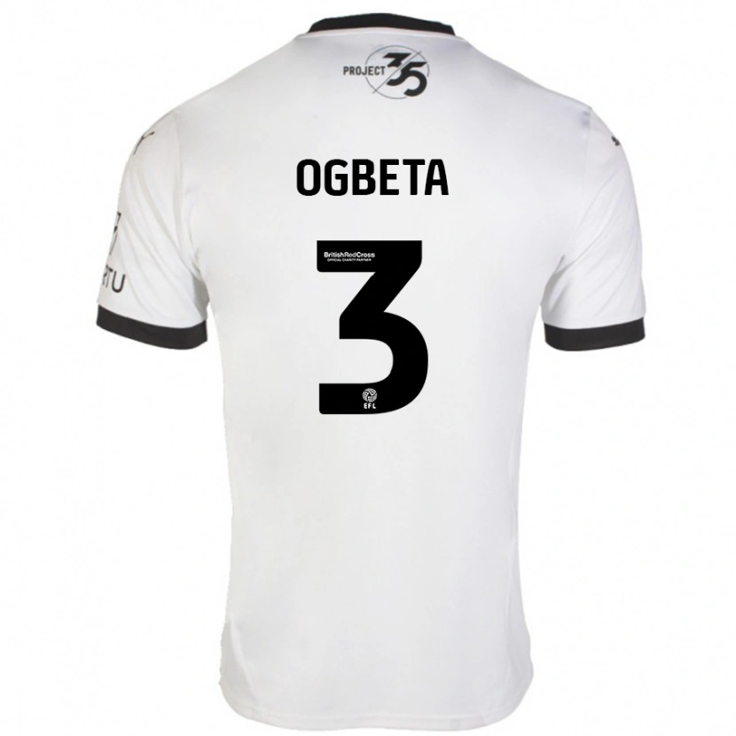 Danxen Kobiety Nathanael Ogbeta #3 Biały Czarny Wyjazdowa Koszulka 2024/25 Koszulki Klubowe