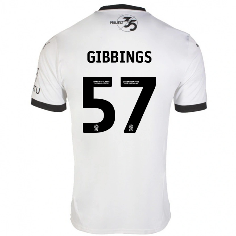 Danxen Kobiety Cole Gibbings #57 Biały Czarny Wyjazdowa Koszulka 2024/25 Koszulki Klubowe