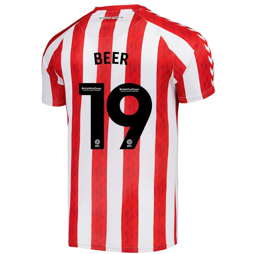 Danxen Dzieci Megan Beer #19 Czerwony Biały Domowa Koszulka 2024/25 Koszulki Klubowe