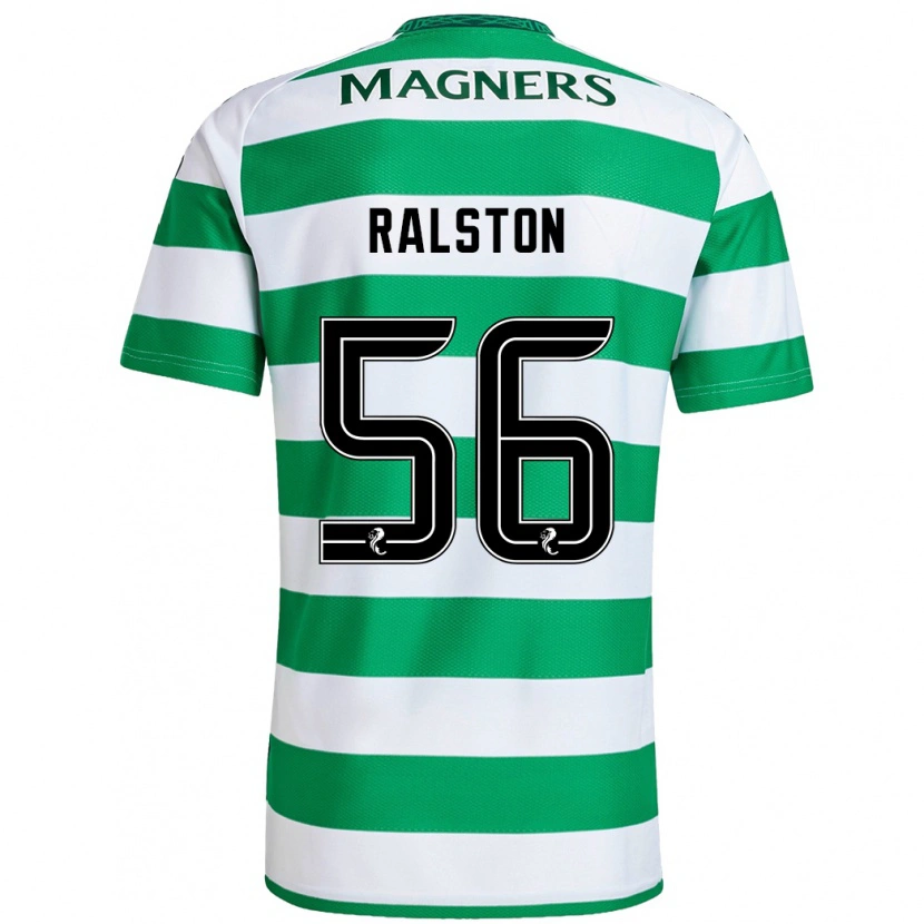 Danxen Dzieci Anthony Ralston #56 Zielony Biały Domowa Koszulka 2024/25 Koszulki Klubowe