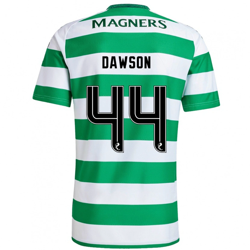 Danxen Dzieci Joey Dawson #44 Zielony Biały Domowa Koszulka 2024/25 Koszulki Klubowe