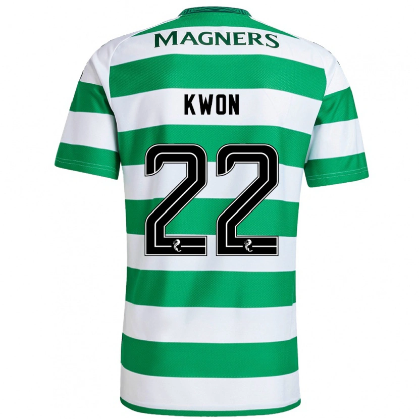 Danxen Dzieci Hyeok-Kyu Kwon #22 Zielony Biały Domowa Koszulka 2024/25 Koszulki Klubowe
