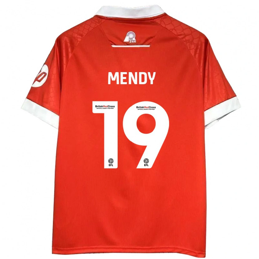 Danxen Dzieci Jacob Mendy #19 Czerwony Biały Domowa Koszulka 2024/25 Koszulki Klubowe
