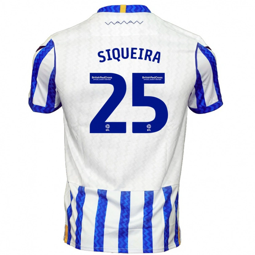 Danxen Dzieci Guilherme Siqueira #25 Niebieski Biały Domowa Koszulka 2024/25 Koszulki Klubowe