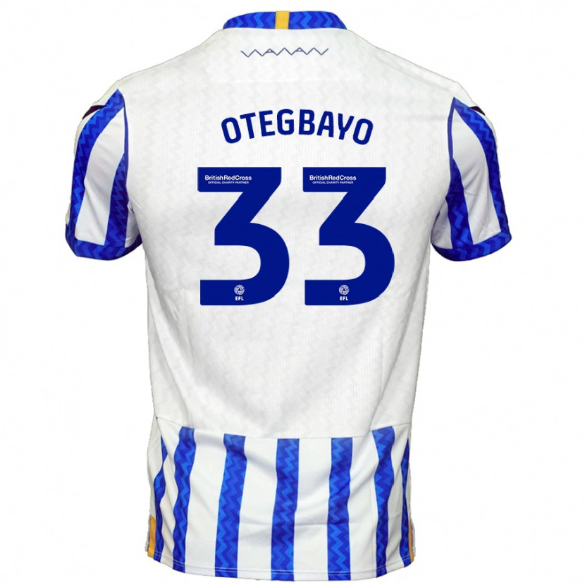 Danxen Dzieci Gabriel Otegbayo #33 Niebieski Biały Domowa Koszulka 2024/25 Koszulki Klubowe