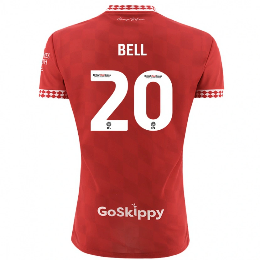 Danxen Dzieci Sam Bell #20 Czerwony Domowa Koszulka 2024/25 Koszulki Klubowe