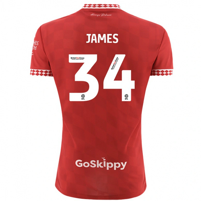 Danxen Dzieci Joseph James #34 Czerwony Domowa Koszulka 2024/25 Koszulki Klubowe