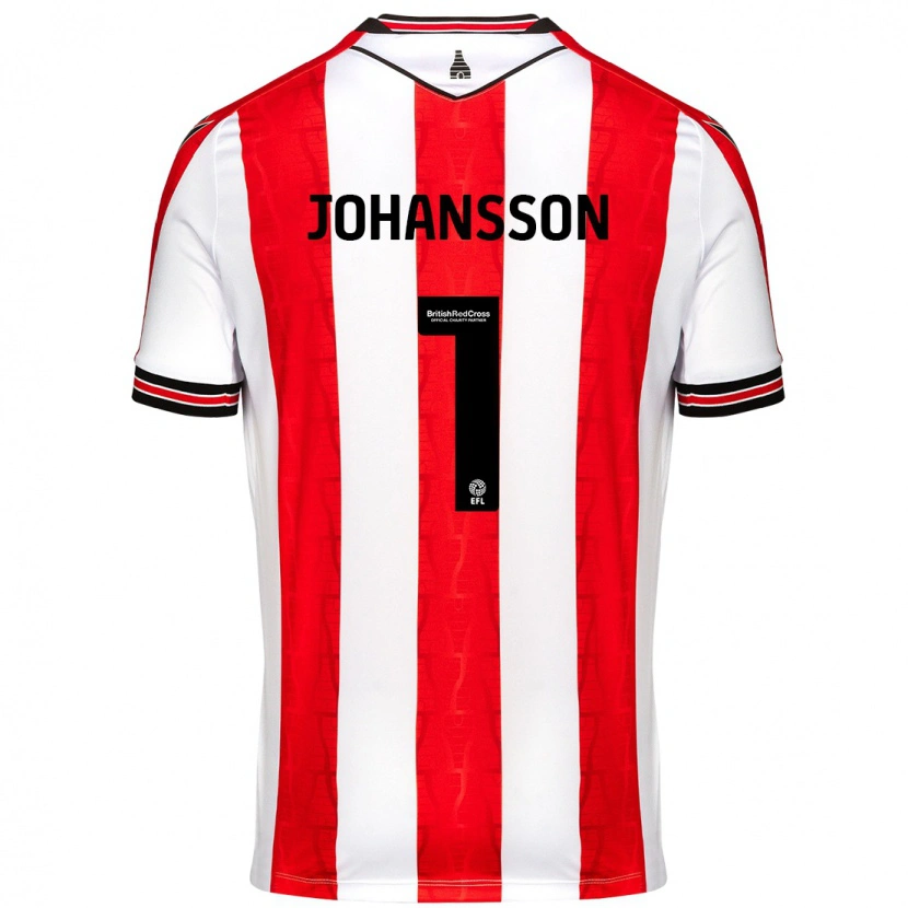 Danxen Dzieci Viktor Johansson #1 Czerwony Biały Domowa Koszulka 2024/25 Koszulki Klubowe