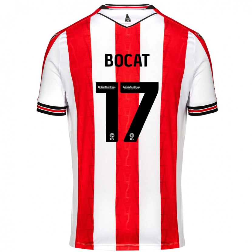 Danxen Dzieci Eric-Junior Bocat #17 Czerwony Biały Domowa Koszulka 2024/25 Koszulki Klubowe