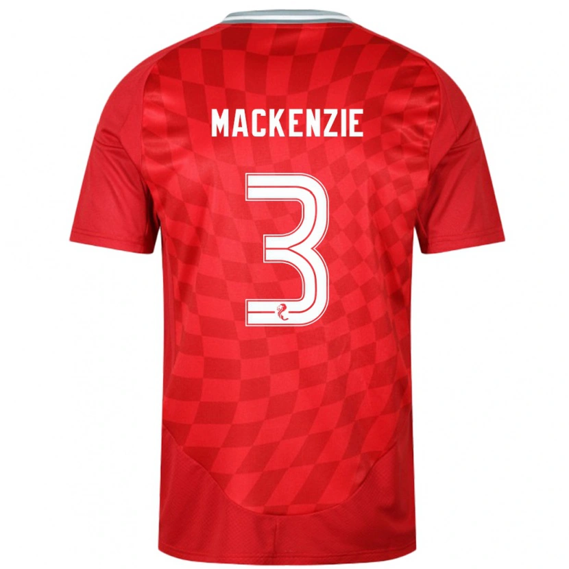 Danxen Dzieci Jack Mackenzie #3 Czerwony Domowa Koszulka 2024/25 Koszulki Klubowe