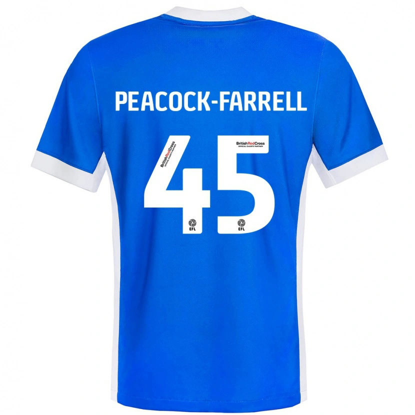 Danxen Dzieci Bailey Peacock-Farrell #45 Niebieski Biały Domowa Koszulka 2024/25 Koszulki Klubowe