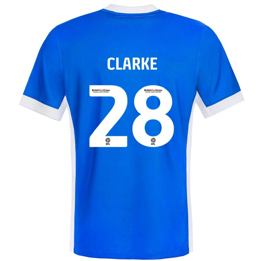 Danxen Dzieci Charlotte Clarke #28 Niebieski Biały Domowa Koszulka 2024/25 Koszulki Klubowe