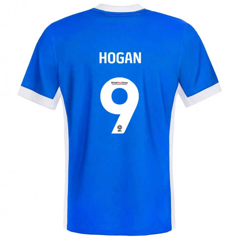 Danxen Dzieci Scott Hogan #9 Niebieski Biały Domowa Koszulka 2024/25 Koszulki Klubowe