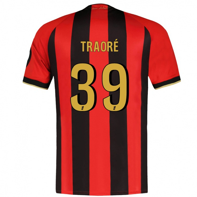 Danxen Dzieci Daouda Traoré #39 Czerwony Czarny Domowa Koszulka 2024/25 Koszulki Klubowe