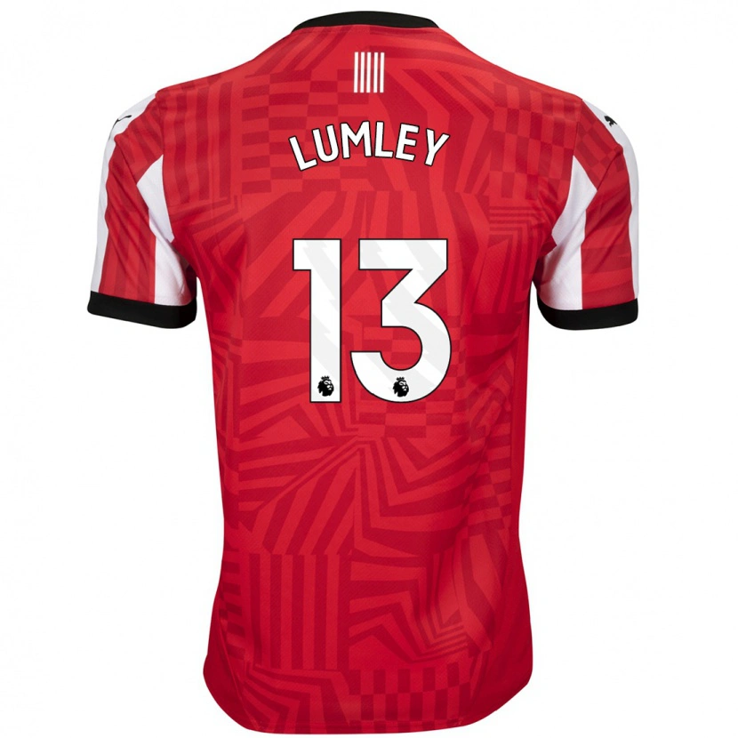 Danxen Dzieci Joe Lumley #13 Czerwony Biały Domowa Koszulka 2024/25 Koszulki Klubowe