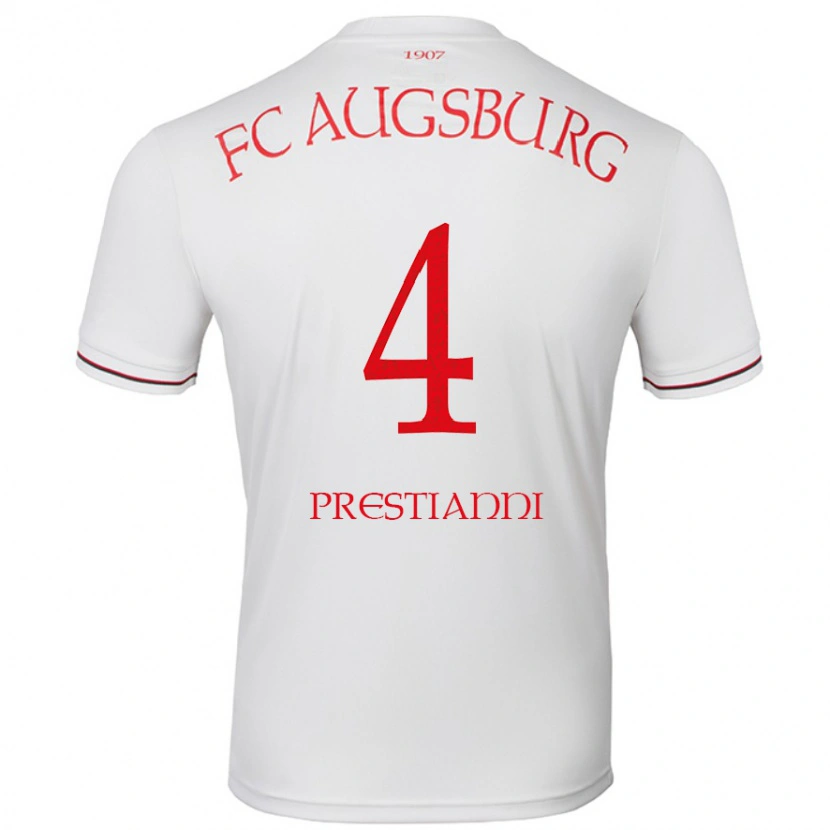 Danxen Dzieci Luis Prestianni #4 Biały Domowa Koszulka 2024/25 Koszulki Klubowe