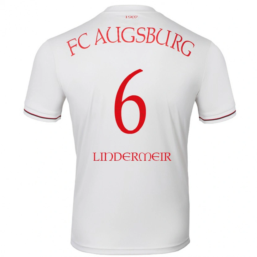 Danxen Dzieci Dominik Lindermeir #6 Biały Domowa Koszulka 2024/25 Koszulki Klubowe