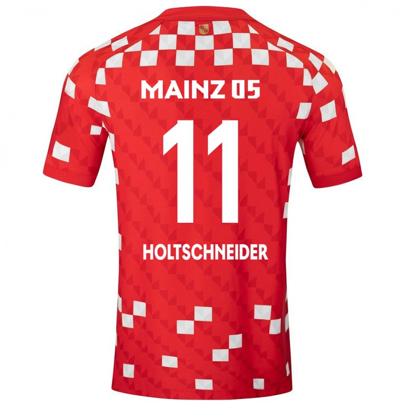 Danxen Dzieci Hannah Holtschneider #11 Biały Czerwony Domowa Koszulka 2024/25 Koszulki Klubowe