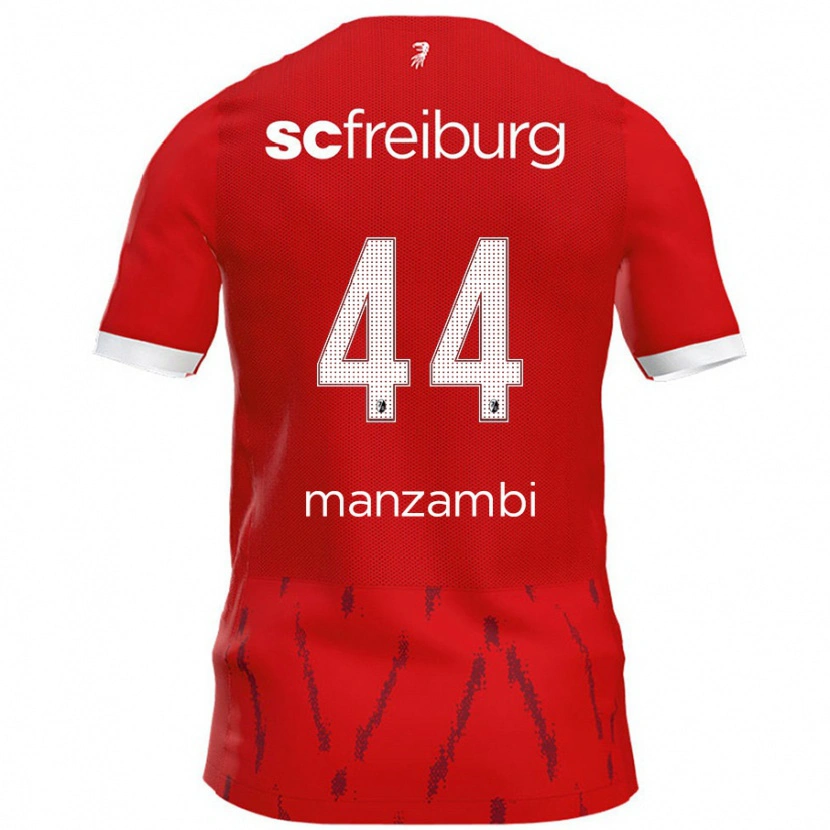Danxen Dzieci Johan Manzambi #44 Czerwony Domowa Koszulka 2024/25 Koszulki Klubowe