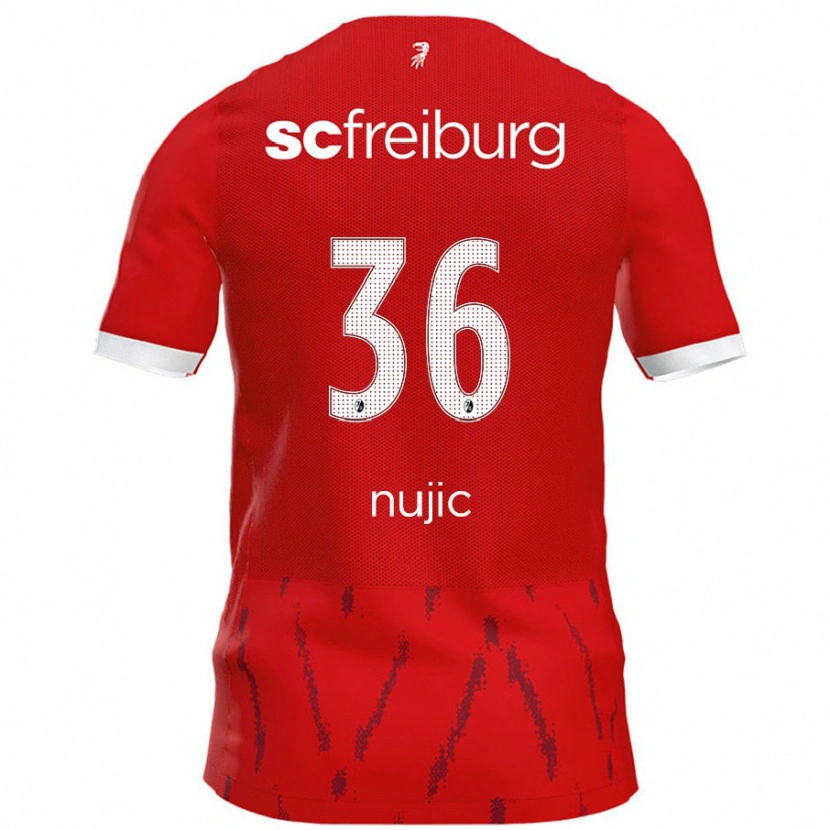Danxen Dzieci Luka Nujic #36 Czerwony Domowa Koszulka 2024/25 Koszulki Klubowe