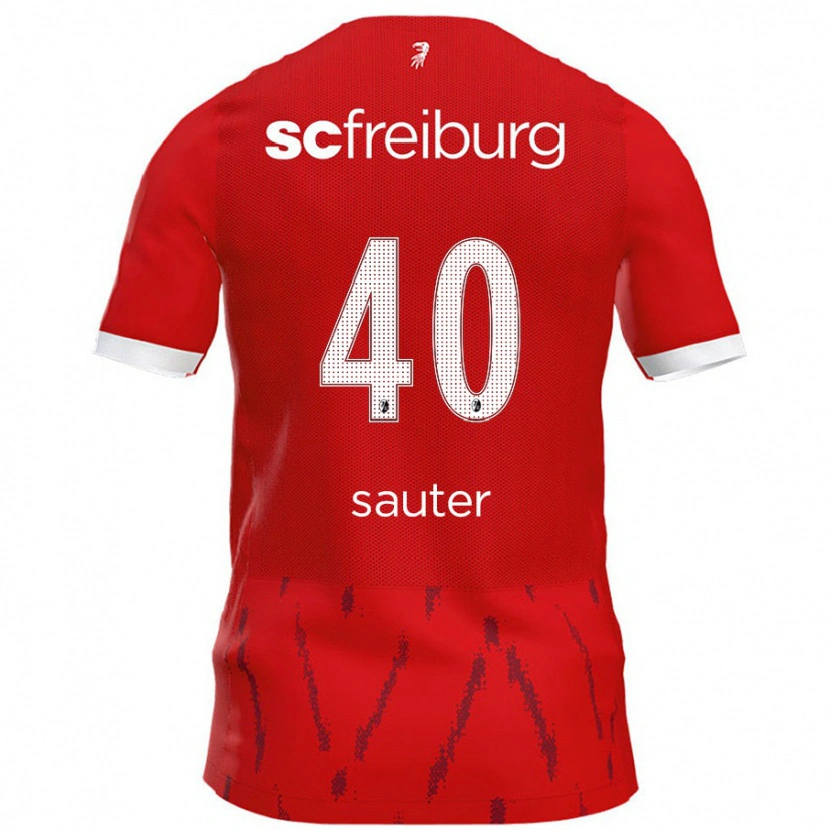 Danxen Dzieci Niklas Sauter #40 Czerwony Domowa Koszulka 2024/25 Koszulki Klubowe