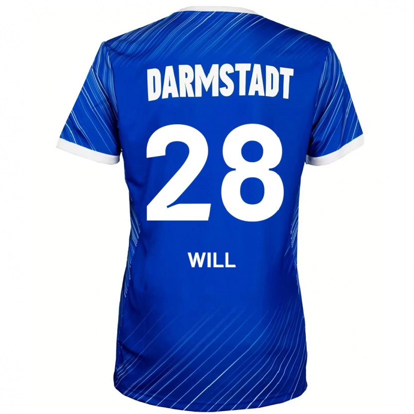 Danxen Dzieci Paul Will #28 Niebieski Biały Domowa Koszulka 2024/25 Koszulki Klubowe