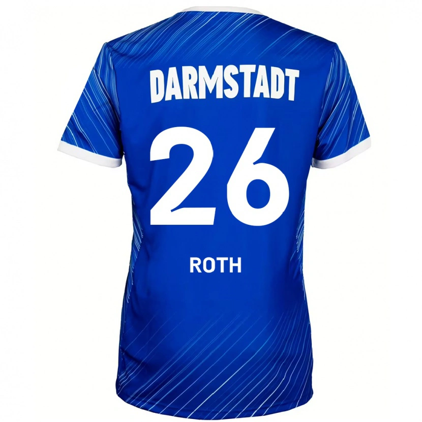 Danxen Dzieci Maximilian Roth #26 Niebieski Biały Domowa Koszulka 2024/25 Koszulki Klubowe