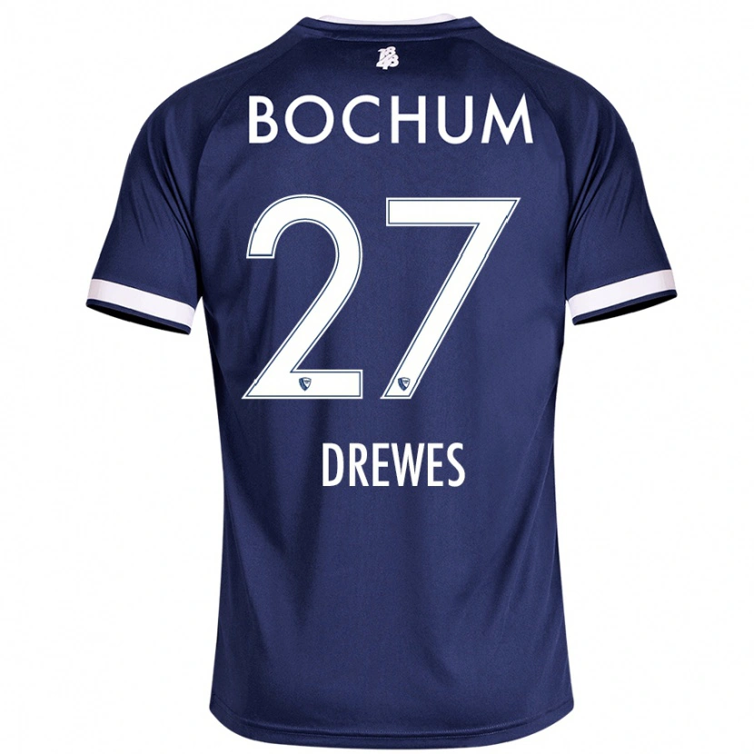 Danxen Dzieci Patrick Drewes #27 Ciemnoniebieski Domowa Koszulka 2024/25 Koszulki Klubowe