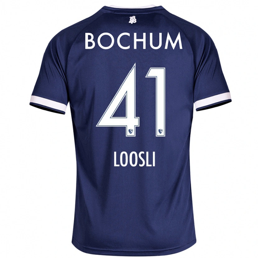 Danxen Dzieci Noah Loosli #41 Ciemnoniebieski Domowa Koszulka 2024/25 Koszulki Klubowe