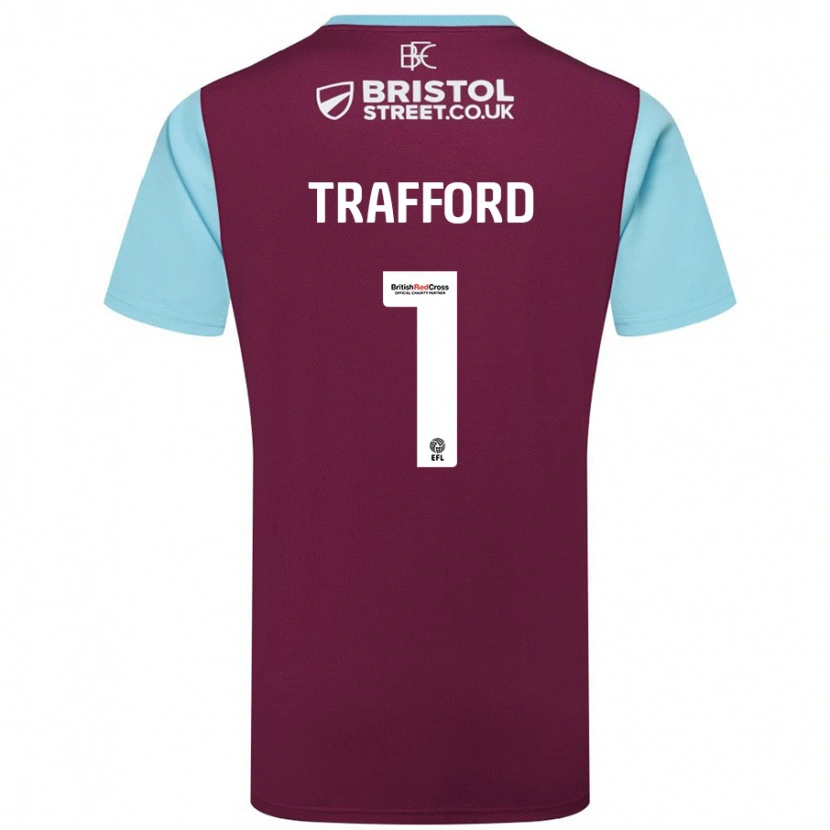 Danxen Dzieci James Trafford #1 Burgundowy Błękitny Niebo Domowa Koszulka 2024/25 Koszulki Klubowe