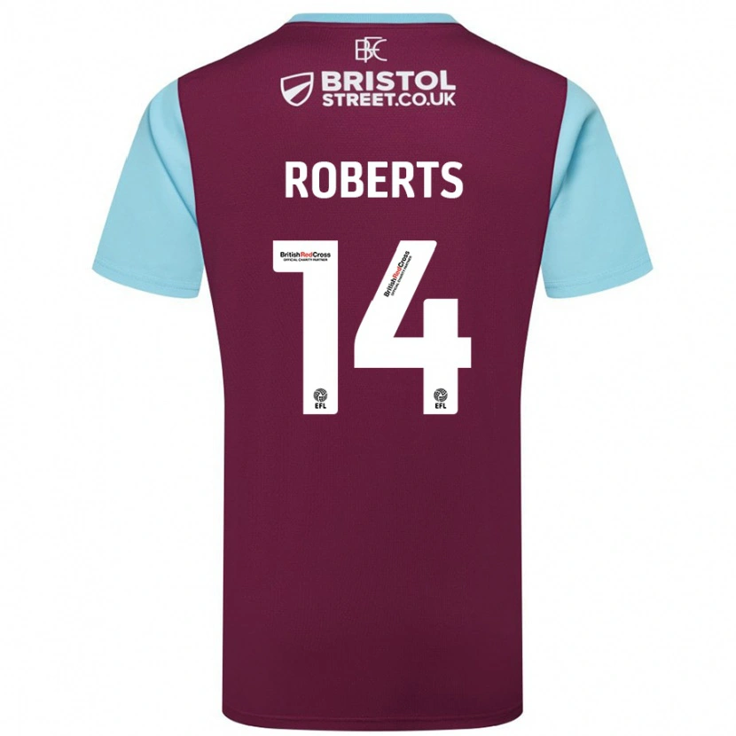 Danxen Dzieci Connor Roberts #14 Burgundowy Błękitny Niebo Domowa Koszulka 2024/25 Koszulki Klubowe