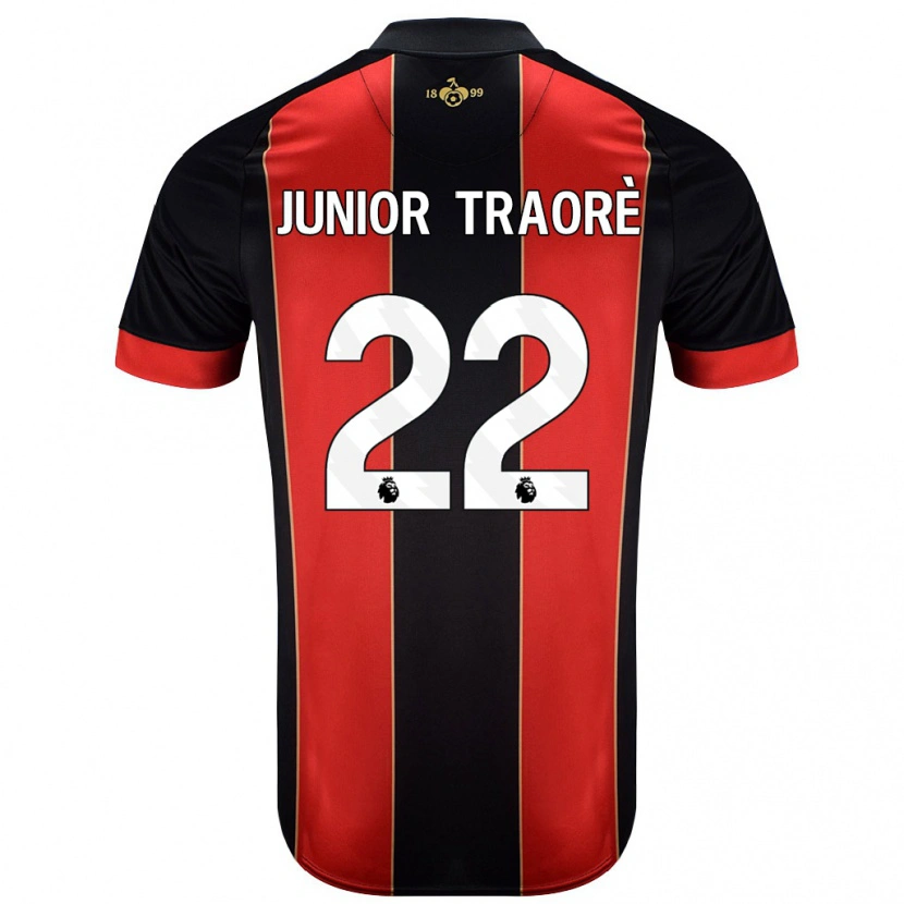Danxen Dzieci Hamed Junior Traorè #22 Czerwony Czarny Domowa Koszulka 2024/25 Koszulki Klubowe