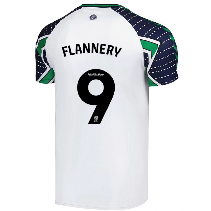 Danxen Dzieci Keira Flannery #9 Biały Wyjazdowa Koszulka 2024/25 Koszulki Klubowe
