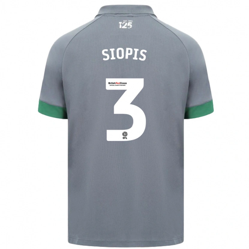 Danxen Dzieci Manolis Siopis #3 Ciemnoszary Wyjazdowa Koszulka 2024/25 Koszulki Klubowe
