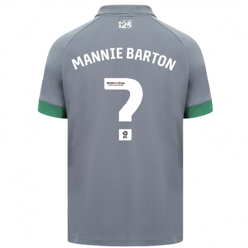 Danxen Dzieci Mannie Barton #0 Ciemnoszary Wyjazdowa Koszulka 2024/25 Koszulki Klubowe