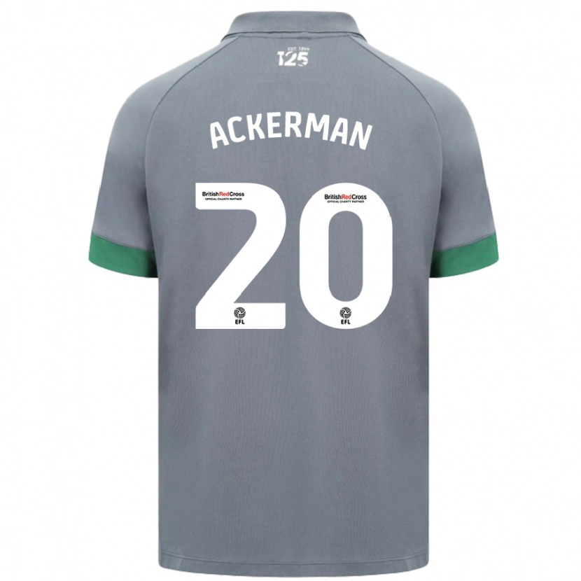 Danxen Dzieci Mali Ackerman #20 Ciemnoszary Wyjazdowa Koszulka 2024/25 Koszulki Klubowe