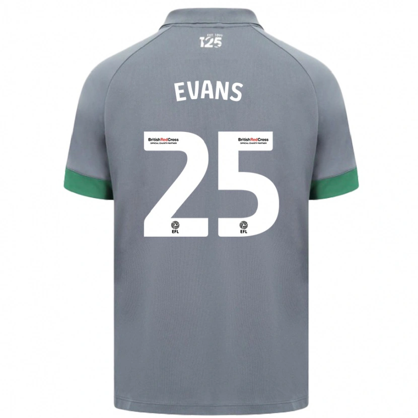Danxen Dzieci Kieron Evans #25 Ciemnoszary Wyjazdowa Koszulka 2024/25 Koszulki Klubowe